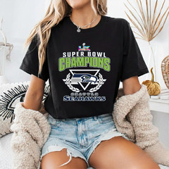 Seattle Seahawks 2026 Super Bowl LX Champions NFL Black T Shirt