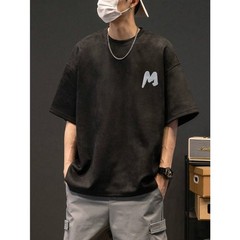 Men’s Fashionable Casual Suede Crew Neck Short Sleeve T-Shirt