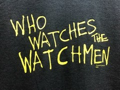 Who Watches The Watchmen Mens DC Comics Superhero Black Cotton T-shirt Small 