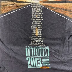 Tim McGraw T-Shirt Mens Large Black 2013 Two Lanes of Freedom Tour Graphic