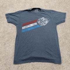 Star Wars Mad Engine Distressed Millennium Falcon Red White Blue Shirt Mens M