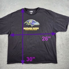 NFL Team Apparel T-Shirt Mens 3XL Purple Black Baltimore Ravens NFL Graphic 2 Pc
