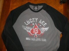 No Boundaries Men’s Thermal Long Sleeve Size XL/XG!! LUCKY ACE! Vintage!!