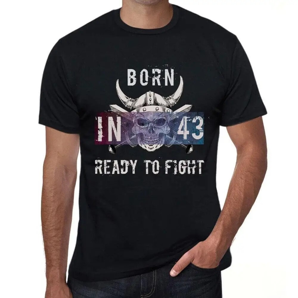 Men’s Graphic T-Shirt Born In 43 Ready To Fight 43rd Birthday Anniversary 43