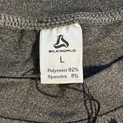 NWT Silkworld Long Sleeve Base Layer Compression Shirt Gray Large