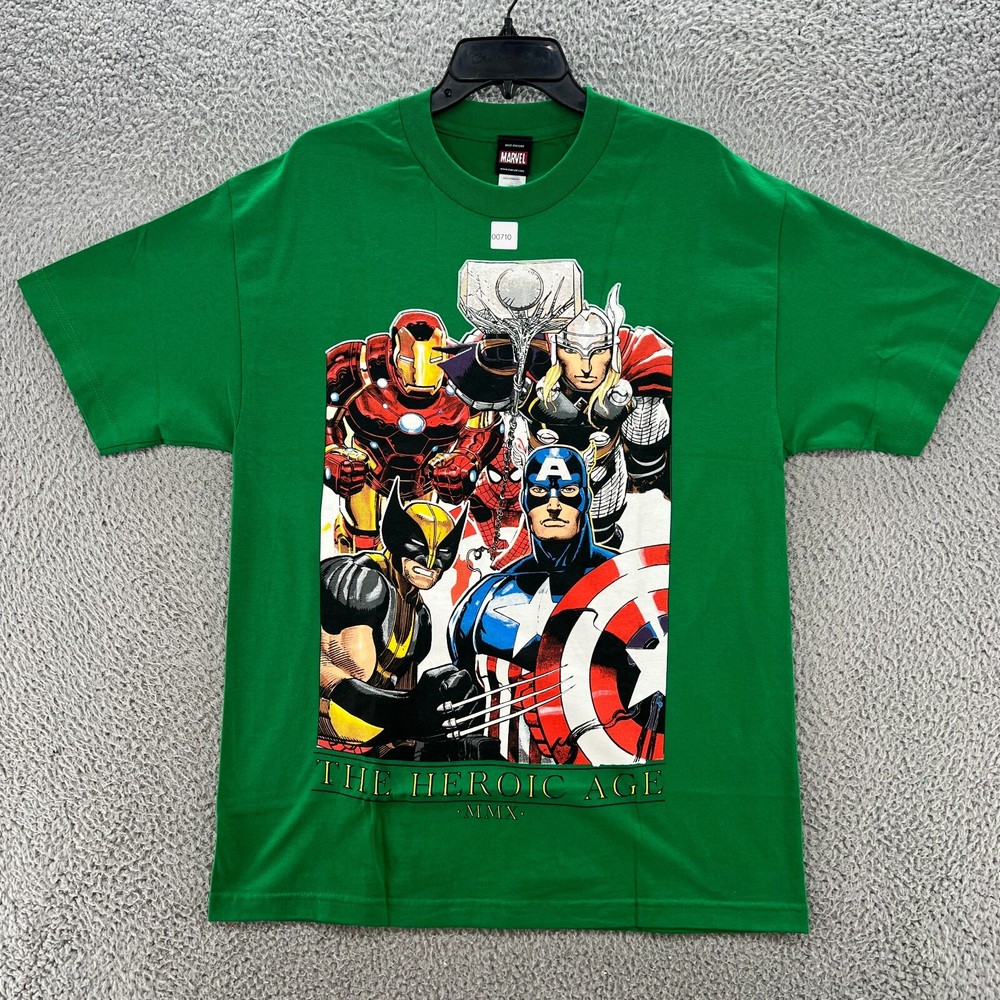 Marvel Comics Shirt Mens Large Wolverine Captain America Y2K Streetwear Tee
