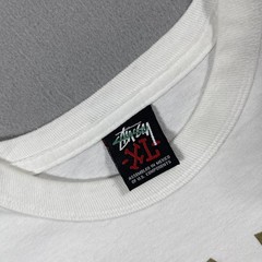 Vintage Stussy Shirt Mens XL White Long Sleeve Old Skool Flavor Graphic 90s