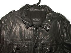 Men’s All Saints SECTION LEATHER SHIRT jacket overshirt XXL (ref88) £199.99!!!!!