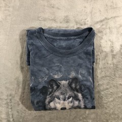 The Mountain Shirt Mens XL Blue Wolf Moon Pack Graphic Tee Tie Dye Animal