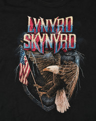Lynyrd Skynyrd Eagle American Flag Black Concert T-Shirt Size XL Delta