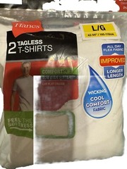 Lot of 4 Hanes Tagless T-Shirts 2 Pkgs White Comfort Soft 2135D2 Mens Large NIP