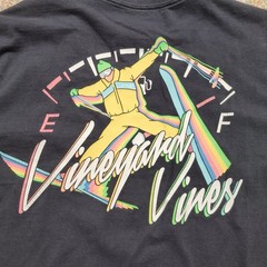 Vineyard Vines Shirt Men XS Black Long Sleeve Skiing Retro Neon Graphic Logo