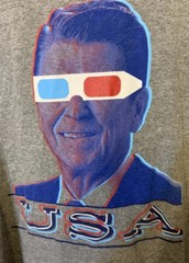 3D Ronald Reagan Mens Sz 2XL T Shirt Gray