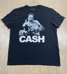 Johnny Cash Band Crew Neck Short Sleeve Graphic Shirt Mens Size XL Black