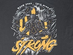 New Mens Warm Body Cold Mind Weight Lifting T Shirt Size XL Black
