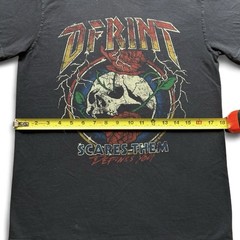 Mens Womens Small Grunge Skull Rose Graphic T Shirt Black Y2K Alt Unisex