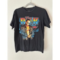 WWE The Rock Vintage Graphic T-Shirt Mens Medium Black Authentic Brahma Bull M