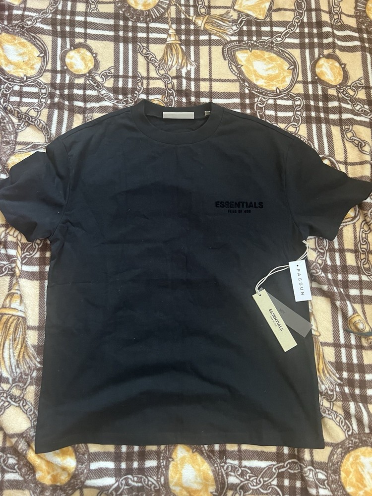 Essentials Fear of God Men’s Black Logo Crew Neck Short Sleeve T-Shirt XS
