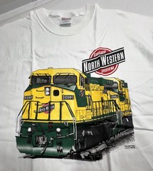 VTG Chicago & Northwestern Railway T-Shirt XL Haines Daylight Sales Railroad NOS