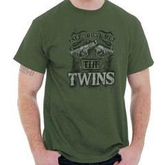 Funny Pro Guns I See You’ve Met The Twins Womens or Mens Crewneck T Shirt Tee