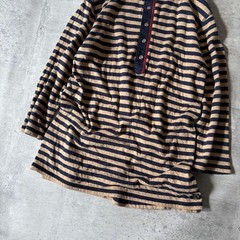 Diesel 00s Striped Henry Neck T-Shirt Short Sleeve Grunge Japan