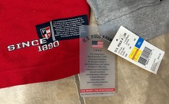 US Polo Association USPA Heavy Long Sleeve Shirt Sweater XL Red w/Gray NEW w/Tag