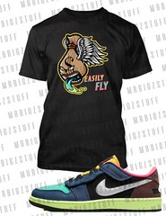 J1 Low Fly Ease Sneaker Tee Shirt Easily Fly Money Bag Graphic T Shirt Design