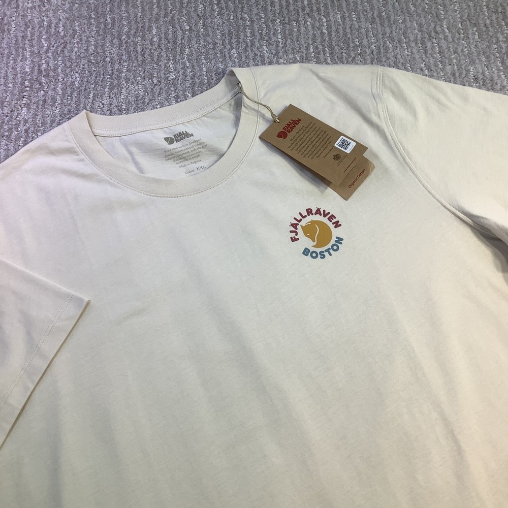Fjallraven Kanken T-shirt Boston Chalk White Organic Cotton Unisex Size XXL NWT