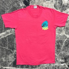 Vintage Panama Jack Shirt Mens Large 90s Single Stitch Pink Beach Art USA Made