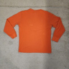 Polo Ralph Lauren Shirt Mens Large Orange Thermal Waffle Knit Long Sleeve Top