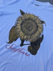 Vintage 90s Sunflower Wildlife Nature Art Graphic White T Shirt Size XL