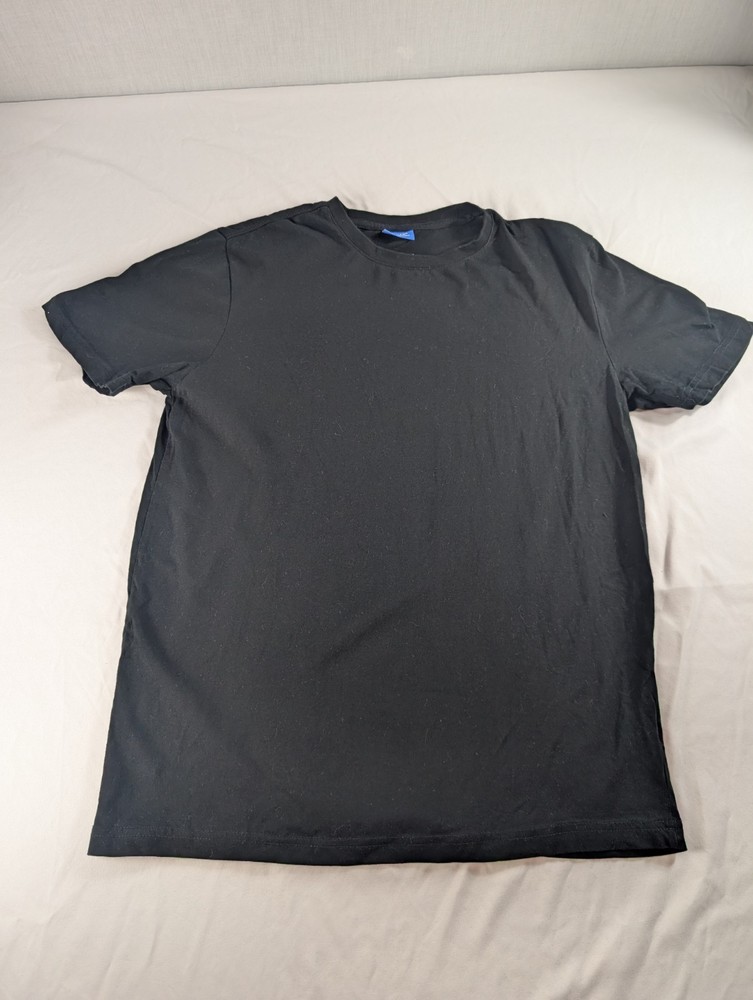 City Lab Plain Black T-Shirt Men’s Medium 100% Premium Cotton Tee Basic Blank