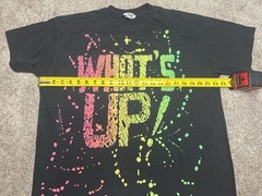 Vtg 80s 1989 What’s Up T-Shirt Black Made In USA Variety Tag Neon Large Men’s