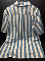 Shinesty Budweiser Blue/White Bowling Button Up. Rear Beer Pocket. LG