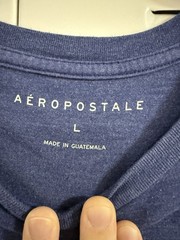 Aéropostale Men’s T-Shirt Blue L NYC Brooklyn Graphic Print Crew Neck Short