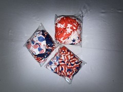 Patriotic 4th of July American Flag Scrunchies 3 pack of 5.(B2-8)