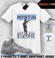 Tee Shirt Matching AJ 5 Wolf Grey 2026 Match Sneaker Sneakerhead Martin T-Shirt