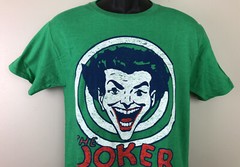 Joker VTG Style Shirt Batman Villain Men’s SM Licensed DC Comics Green Heather