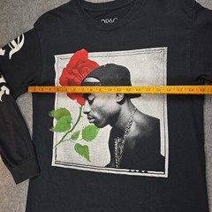 Tupac Shakur 2Pac T-Shirt Men’s Long Sleeve Rose Music Hip Hop 90s Rap sz Medium
