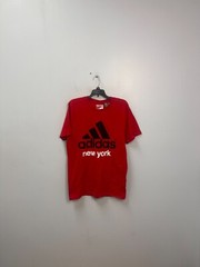 Adidas The Go-To Tee Red Cities & Plain 3 Striped Logo Graphic T-Shirt adults