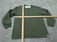 London Fog Thermal Shirt Mens L Green Long Sleeve Ribbed Knit Fleece Lined