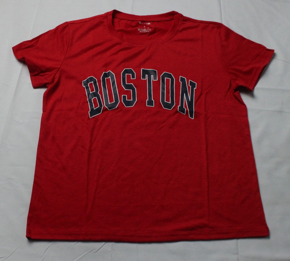 Shein Women’s Basic Graphic Round Neck Short Sleeve Tee AR8 Red Large
