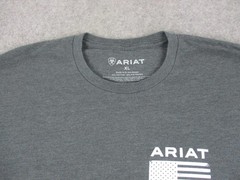 Ariat Shirt Mens XL Gray White American Flag Graphic Patriotic Western Cowboy