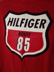 VTG 90s Tommy Hilfiger Route 85 Long Sleeve T Shirt Red Racing Spell Out Large L
