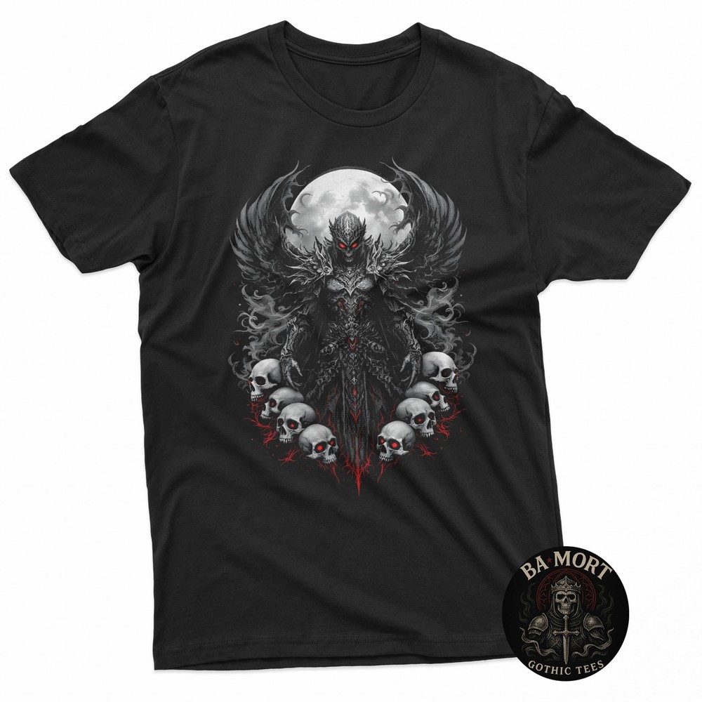 Dark Fantasy Skull Angel Shirt Gothic Graphic Tee T-Shirt