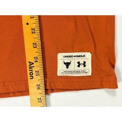 Under Armour Project Rock Iron Paradise Shirt Mens Small Orange Brahma Bull Tee