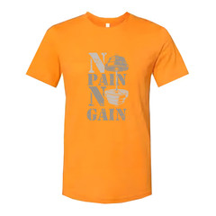 Unisex No Pain No Gain Graphic T-Shirt With Dumbbell Design For Gym Workouts And