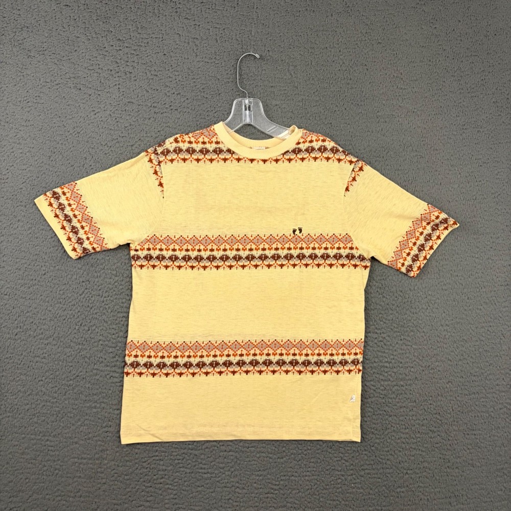 70s Hang Ten T-Shirt Mens Medium Multicolor Striped Surf Skate Embroidered Feet
