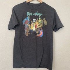Rick And Morty (Adult Swim) Cartoon Network 2020 T-Shirt Gray Size Med