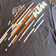 KTM FOX RACING Shirt Long Sleeve Large KTM Motocross Grey Dirt Bike